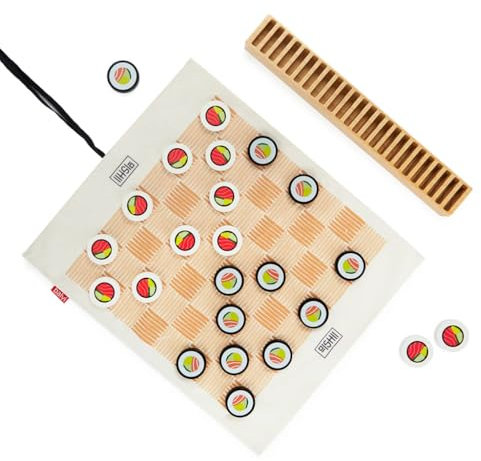 balvi Brettspiel Dame Damakis Originelles klassisches Dame-Spiel im Sushi-Design Holz