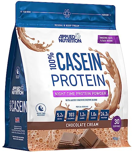 Applied Nutrition Casein Protein Powder - Micellar Casein Supplement, Slow Release Protein (900g - 30 Servings) (Chocolate Cream)