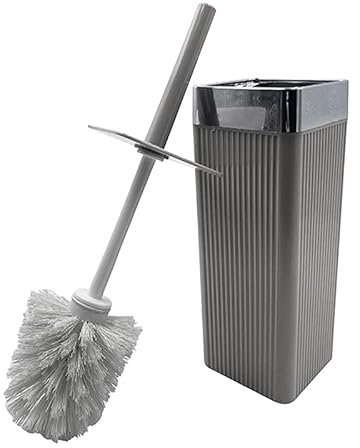 Virsus Set Scopino per WC con Portascopino in polipropilene 1932, misura 9x9x33,5 cm, Scopettino con ciuffo svitabile sostituibile, Setole Flessibili, Manico Antiscivolo (Beige)