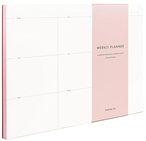Weekly To-Do List Notepad – Desk Pad for Work and Study, Pink, 11.7x8.3 Inches