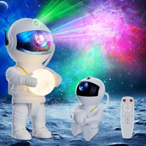 Astronaut Galaxy Projector With Nebula - 8 Light Modes, 360° Rotation and Remote Control - Night Light for Bedroom, Gifts for Kids and Adults
