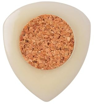Black Mountain Handcrafted Tagua Guitar Picks with Embedded Cork Grip – Four Pack – Warm Tone for Acoustic & Electric Guitars, 2.5 mm Heavy Gauge Thickness, Unique Jewelry-Like Design