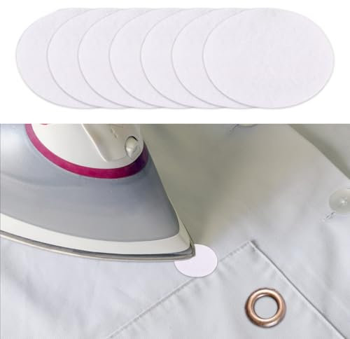 Ø 20 mm Aufbügelbar Ösenpatch, 100 Stück Ösen Bügelflicken, Aufbügel Patches Zur Verstärkung, Bügelvlies zum Verstärken - Weiß, Ösenpatch für Reißsicher