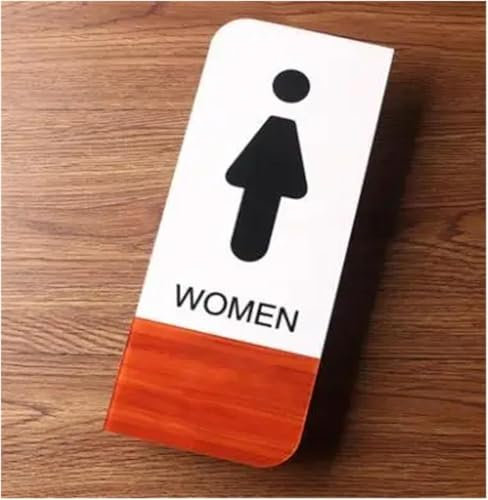 Manlig Kvinna Toalettskylt,Träsäde Prompt Män & Kvinnor Wc Toalettskyltar Dörrklistermärke Dörrskylt Kreativ skylt Toalettskyltar for dörr(WOMEN)