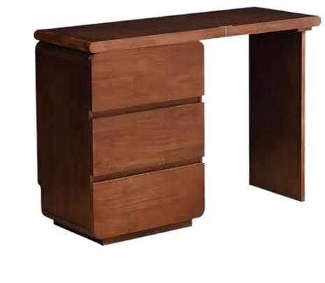 Sminkbord Sminkbord Massivträ Kommod Enkel Modern Flernivåskåp Integrerad flyttbar hörnbyrå(Walnut,Stor)
