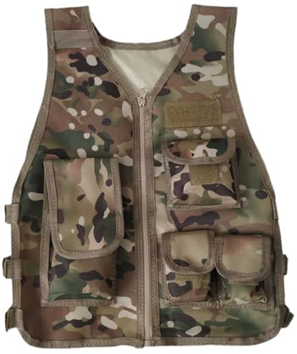 Camo väst 600D vattentät justerbar andningsbar paintball väst multifunktionell airsoft bärare för utomhusträning jakt fiske barn
