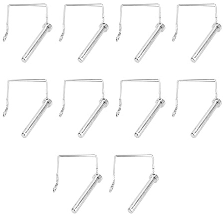 Spina di Sicurezza Rimorchio 10pz Perno Aggancio Rapido 5 / 16inx2,75in ( 7,85x70mm ) Ferro Zincato - Massima Tenuta e Anti Vibrazioni per Rimorchi Trattori Barche