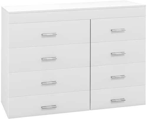 HOMCOM Mobile con Cassetti Cassettiera in Legno per Camera, Cucina, Bagno 90×35×73cm Bianca