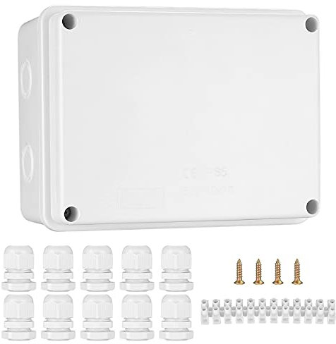 IP65 Waterproof Junction Box, Outdoor Electrical Enclosure Box, Dustproof Electrical Project Boxes, ABS Weatherproof Cable Connectors Box for Control Electrical Junction Box - 150*110*70mm