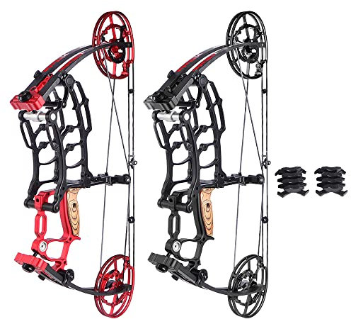 AMEYXGS Tiro con l'arco Arco Compound Dual-Purpose 40-65lbs Regolabile Sfera d'Acciaio Arco da Caccia Composito Puleggia Archi per Outdoor Tiro con L'arco Pesca RH/LH (Nero)