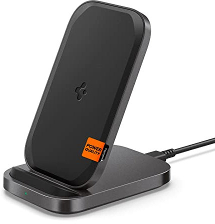 Spigen ArcField Qi 15W - Soporte de cargador inalámbrico para Samsung Galaxy S24 S23 Ultra Plus Z Fold Flip 4 3 S22 Note 20 S21 S20 S10 S10e Note 10 y Plus [No incluye adaptador]