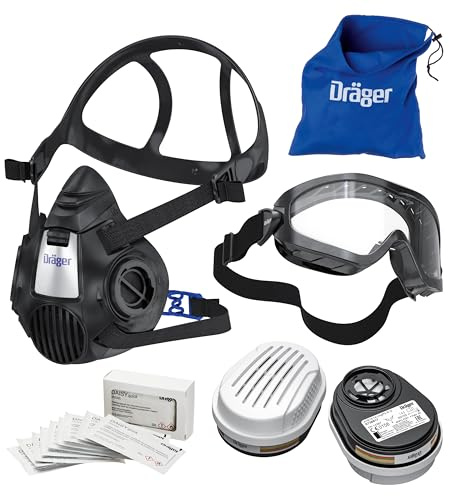 Dräger X-plore 3500 Kit di protezione respiratoria per incendi boschivi: Semimaschera + Filtro ABEK1Hg-P3, Protezione da fumo e cenere durante gli incendi boschivi, Taglia S