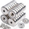 30 Stück Neodym Magnete mit Loch,Neodym Magnete Extra Stark 10 KG Kraft,20MM Magnet zum Anschrauben Magnete,Senkkopf-Topfmagnet mit Schrauben Starke Magnete für Küchen Kühlschrank, Badezimmer, Büros