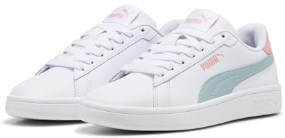 PUMA Smash 3.0 L JR, Zapatillas, White-Modern Mint-Pink Fruit, 37.5 EU