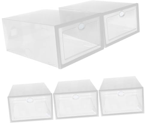 TINEASUR 5pezzi Scatola Per Scarpe Trasparente Da Contenitore Impilabile Organizer Per Scarpe e Oggetti Design Con Ovalizzato