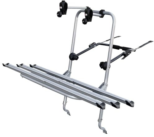 Portabici posteriore per bicicletta, portabiciclette posteriore, VDP Logic 3, universale, portabiciclette con binari, portabiciclette per auto, fissaggio portellone bagagliaio, 3 ruote