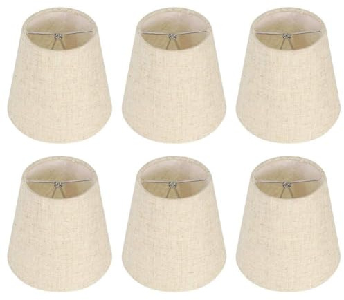 Juego De 6 Pantalla Lampara, Pantalla Lampara Mesa, Pantallas De Lámpara De Tela, Pantallas De Lámpara Pequeñas Bombillas Con Clip Para Pantalla De Lámpara