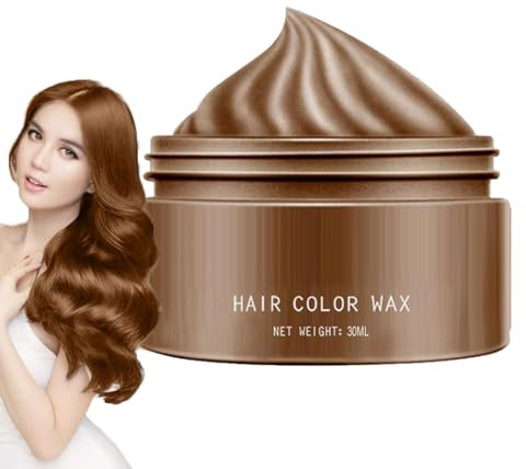 Cire coiffante, Cire de coloration temporaire pour cheveux bruns 45g, Teinture crème de coiffure instantanée, Cire de teinture capillaire de couleur naturelle à modelage temporaire pour hommes, femmes