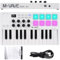 Nikou M-VAVE MIDI Keyboard Controller, USB Mini 25 Keys, Professional Dynamic Keybed, Electric Music Arranger Keyboard with RGB Drum Pads, White