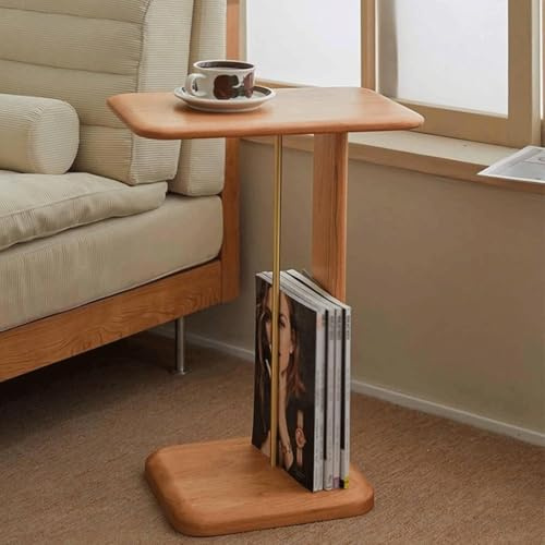 OZLMBERN Tavolino Arpa Lato Divano Armadietto Laterale in Legno di ciliegio Comodino Mobile Tavolino da caffè Tavolino angolare