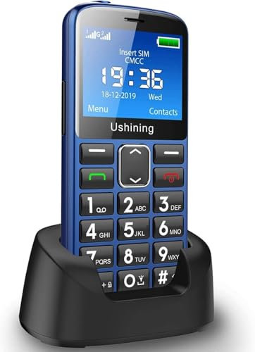 uleway 4G Big Button Mobile Phone for Elderly Senior Cellphone Easy to Use Basic Mobile Phone SIM Free Unlocked Senior Phone With SOS Emergency Call Button(blue)