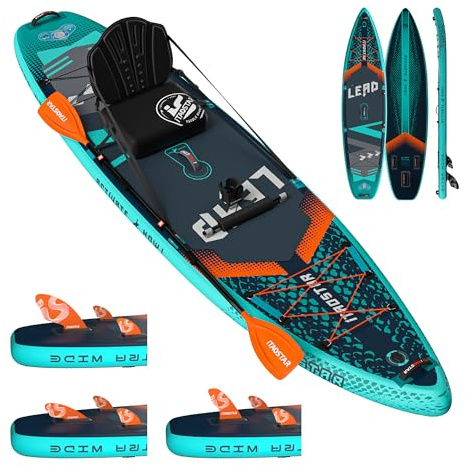 iTAOSTAR L01CP 12’×35 Extra Wide Inflatable Stand Up Paddle Board - Premium SUP Board Kit with 5 Fins - Ultra Stable Paddleboard for Adults & Youth - All Skill Levels - for Lakes, Oceans & Fishing