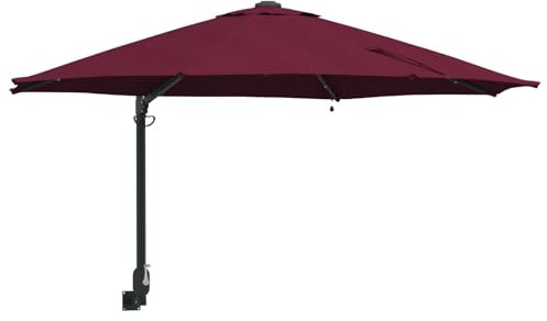 vidaXL Parasol de Jardin Rouge et Noir 248 x 248 x 148 cm, Parasol Rond Moderne, résistant aux UV, à l'eau, pour Le Jardin et la terrasse, Ombre Outdoor, Protection Solaire
