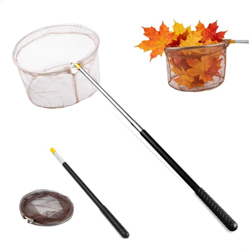 Teichkescher Teich Kescher mit Teleskopstange, 180cm kescher Angeln Teleskop Keschers Angelrute mit Langem Griff Stabil und Klappbar Aquarium Poolkescher für Algen, für Pool, Aquarium, Gartenteich