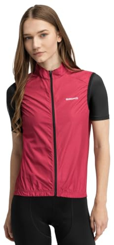 SIROKO - Gilet da bicicletta antivento da donna V1-W Hautacam, rosso, XXL