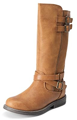 DREAM PAIRS Kids Bottes pour Filles Classique Bottes,Bronzer,31