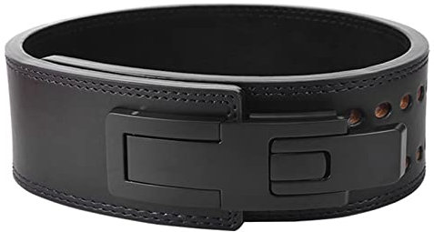 Gewichthebergürtel Für Männer Rindsleder Schnell Selbstverriegelnd Kniebeugen Kreuzheben Powerlifting-gürtel Hebelunterstützung Gewichtheben (Color : Black, S : 70-85cm)