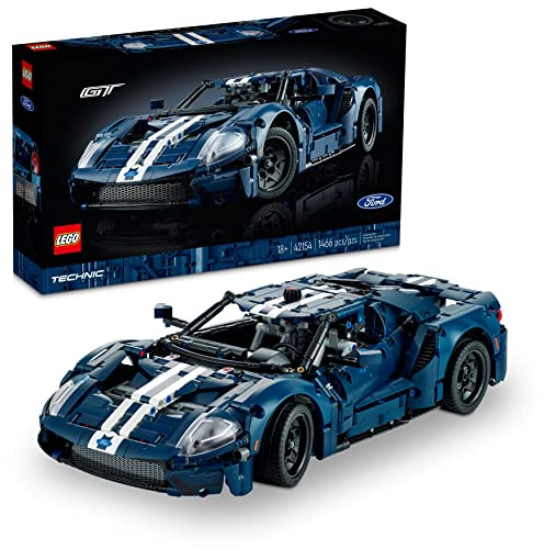 LEGO Technic 2022 Ford GT Building Set for Adults - Collectible Kit W/Authentic Features, Ages 18+ - 1:12 Scale - Gifts for Men & Women - Display as Bedroom or Home Decor - 42154