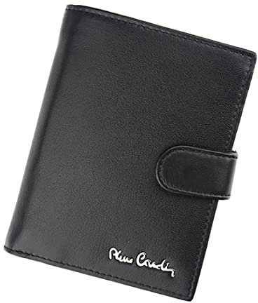 Pierre Cardin Geldbörse Herren mit RFID-Stop, Portemonnaie Herren Leder - 10,5x13x3 cm für bis zu 18 Karten 2 Scheinfächer 1 Münzfach Riegelverschluss - Farbe Schwarz