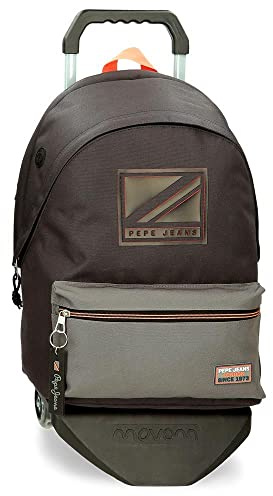 Pepe Jeans Cody Zaino Porta PC con Trolley Doppio Scomparto 15.6 Nero 31x44x15 cm Poliestere 23.87L