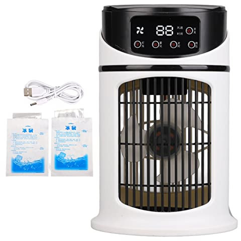 Climatiseur portable, refroidisseur d'air évaporatif 300ML, humidificateur de brumisation multifonctionnel mobile petit ventilateur de refroidisseur de bureau pour la maison de bureau