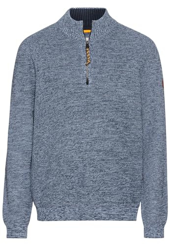 camel active Men's Cotton Blend Knitted Troyer, denim blue, XX-Large