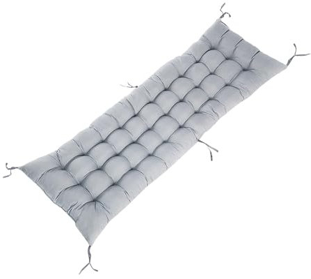 HNBCYRND Extra Dicke Gartenbank Kissenkissen mit Rückenlehne, 2-3 Sitzer Comfort-Sitzkissen-Bank-Matratze für Schwung im Freien Hängematten Möbel Liege Terrasse Terrasse im Freien(50 x 170cm,Grey)