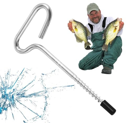 Ancre de protection contre la glace pour hutte de pêche - Ancrage de pêche en métal Bâtons de glace - Réservoir de tente de camping, Piquet de tente fileté, Vis de tente de pêche d'hiver pour tente de
