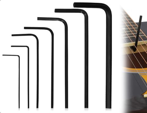 Emezddo 7 Stück Imbusschlüssel Satz,Universal Kohlenstoffstahl Klein Innensechskantschlüssel,verwendet für Reparatur von Gitarren,Maschinen,Autos,Fahrrädern und Möbeln(0.7-3 mm)