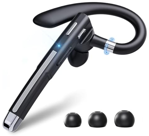 Boytond Headset Bluetooth 6.1 Kabellos Kopfhörer mit CVC8.0 Mikrofon 1,5 std Schnellladung Zwei-Geräte-Verbindung Headset 12 Std Spielzeit Freisprech Handy Ohrhörer für Autofahren/Business/Büro