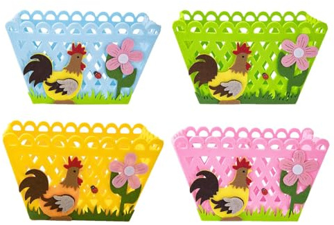 Cubo de Pascua para niños - Bolsas retráctiles, caza de huevos, bolsas de fieltro portátiles, cesta de Pascua, cesta de fiesta, cesta de regalo | Regalos de fiesta