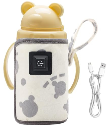 Scclcky Calentador de biberones para leche materna, calentador de | biberones de lactancia, calentadores de alimentación recargables, calentamiento rápido, leche USB para leche materna y fórmul