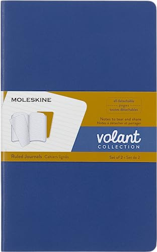 CAHIER VOLANT GRAND FORMAT LIGNE BLEU-MOUTARDE 2EX