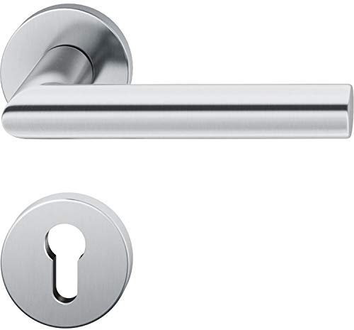 FSB Objekt Drückergarnitur 72 1076 AGL auf Rosette PZ, Edelstahl matt