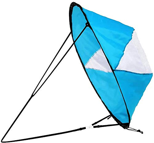 Kayak Voile Kit Portable Pliable Downwind Wind Sail Board Facile D'installation Accessoires Pour Bateaux Kayaks Canoes Paddle Board Accessoires Bleu