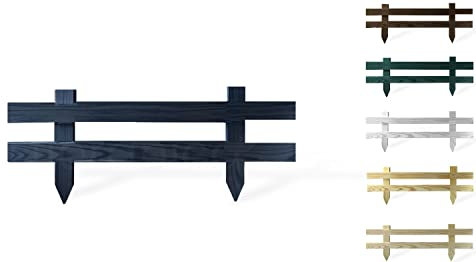 Floranica Kleiner Gartenzaun 1 stk. 20 cm x 50 cm Anthrazit Mini Steckzaun Zierzaun Friesenzaun Lattenzaun zum Stecken Vorgartenzaun Beetzaun Kiefernholz imprägnier