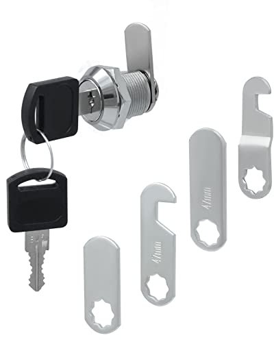 Wkmamo Serrure de boîte aux lettres de sécurité de 16 mm avec 2 clés, serrure de boîte à outils et 5 plaques de verrouillage différentes