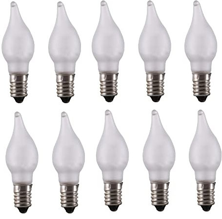 ShuoHui 10x E10 LED Lampe Ersatz Glühbrine Glühlampe bogen Lichterkette Schwibbogen 0.2W 10-55V AC WarmWeiß 20LM