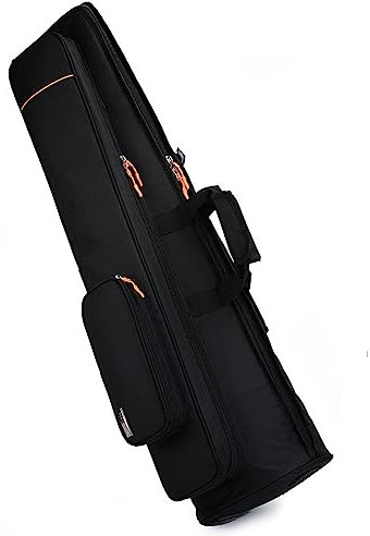 JTBDWOSK Tenor Posaune Tasche, Oxford Wasserdicht Tenor Bass Posaune Rucksack Mit 16Mm Polsterung, 2 Vordertasche, Posaune Tragetasche,Schwarz