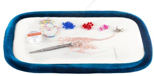 hobbyworker Beading Board，Bead Tray for Jewelry Making，Jewellery Crafts Easy Fine Work (Navy Blue)
